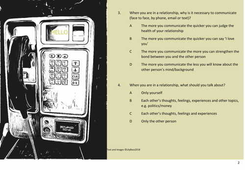 Healthy Relationship Quiz | Teaching Resources