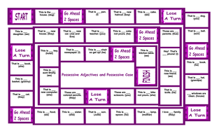 Possessive Adjectives and Possessive Case Legal Size Text Board Game ...