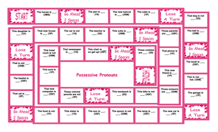 Possessive Pronouns Legal Size Text Board Game | Teaching Resources