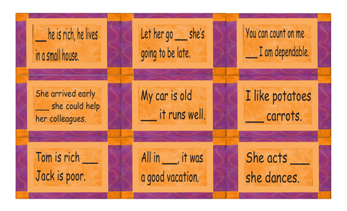Linking Words And Connectors Legal Size Text Card Game Teaching Resources