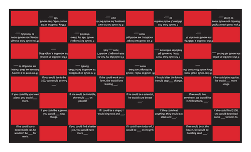 Conditional Sentences Type 2 Legal Size Text Checkers Game Teaching Resources