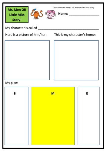 Plan & Write Your Very Own Mr Men/Little Miss Story