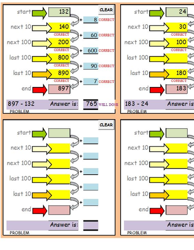 Subtraction grid written method - paperless classroom