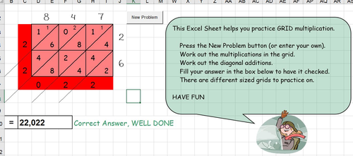 Multiplication grid written method - paperless classroom