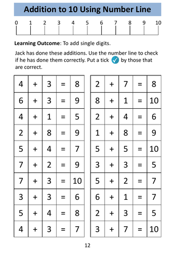 Entry Level 1 Maths Addition To 10 Teaching Resources