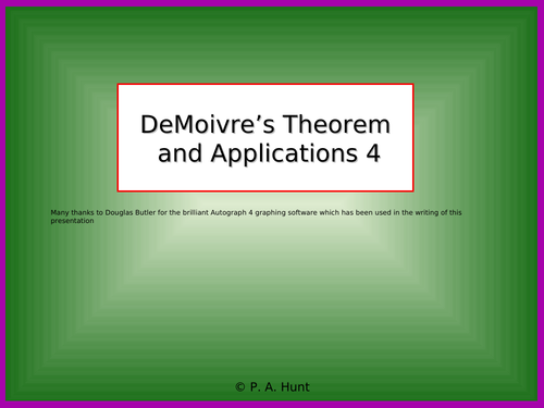DeMoivre's Theorem and Applications 4 (A-Level Further Maths)