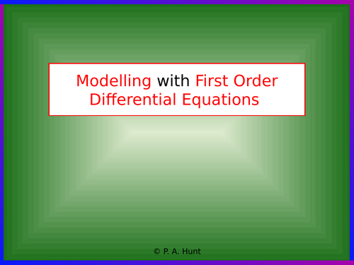 Modelling with First Order Differential Equations (A-Level Further Maths)