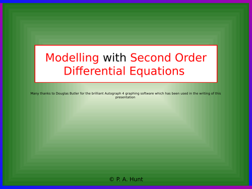 Modelling with Second Order Differential Equations (A-Level Further Maths)