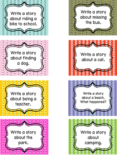 48-writing-prompt-cards-8-blank-cards-teaching-resources