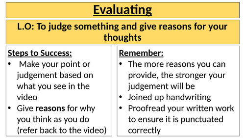 Year 6 - Bloom's Taxonomy Evaluation Skills