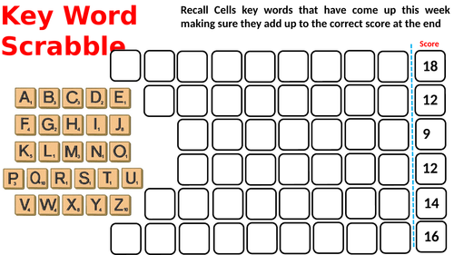 Free Cells Key words & Scrabble Game | Teaching Resources