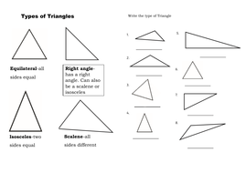 Primary Maths - Different types of Triangles worksheet | Teaching Resources