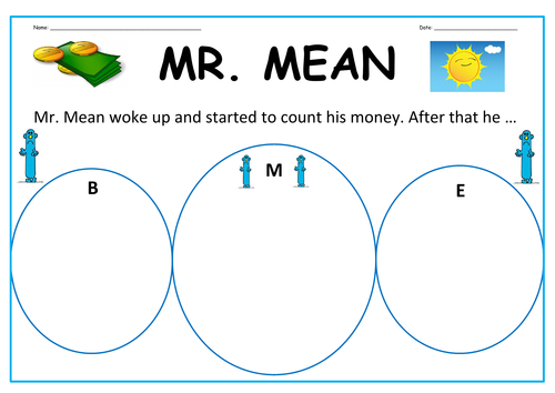 Mr. Men Activity - Mr. Mean Creative Writing Activity