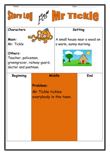 Mr Men - Mr Tickle Story Log