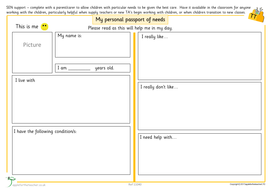 Personal Passport of Needs for SEN learners or children on an IEP/EHCP ...