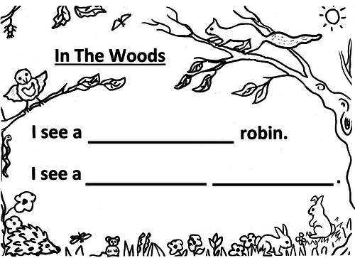 Woods - writing sheet, easier