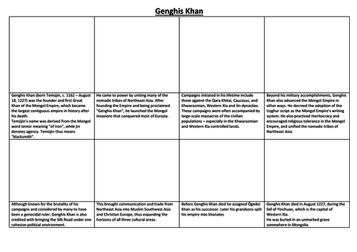 Genghis Khan Comic Strip and Storyboard