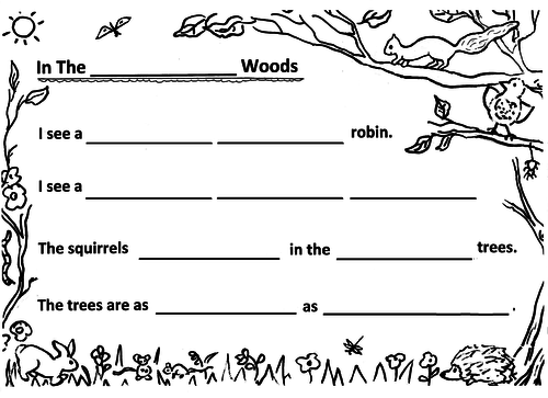 Woods - writing sheet, harder