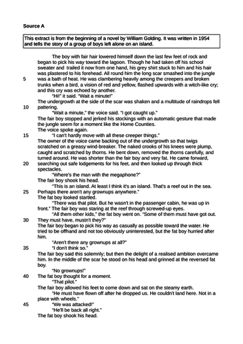 AQA GCSE English Language Paper 1 Mock Exam Practice Revision Past ...