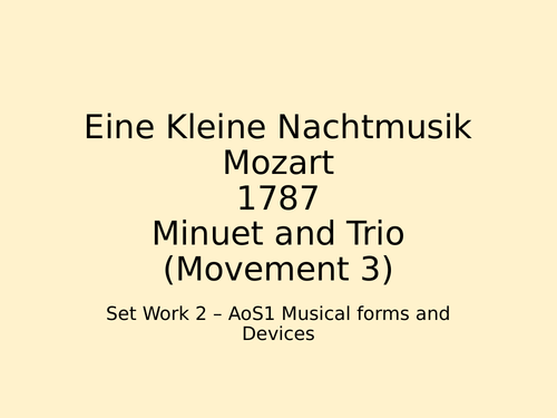 Eine Kleine Nachtmusik Eduqas GCSE Music Minuet Full Analysis