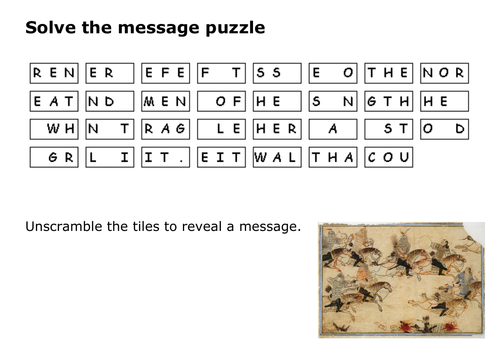 Solve the message puzzle from Genghis Khan