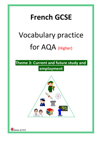 French GCSE vocabulary booklet for AQA THEME 3 (HIGHER)