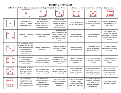 Paper 1 combined science revision edexcel