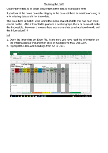 Large Data Set Introduction Edexcel | Teaching Resources