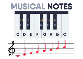 Musical Notes (Keyboard and Stave) | Teaching Resources