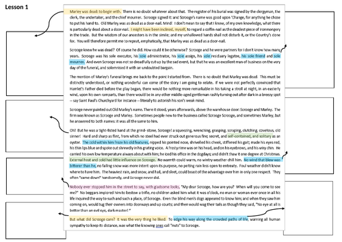 A Christmas Carol Stave One: Opening Analysis Whole lesson and ...