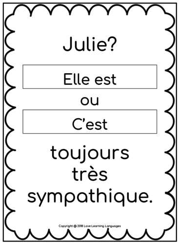 C'est versus Il est - 50 French task cards | Teaching Resources