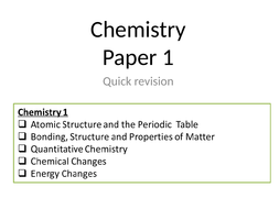 AQA Chemistry paper 1 Revision | Teaching Resources