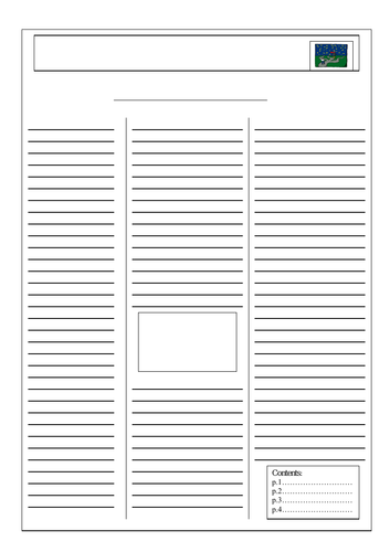 Newspaper Article Template Excellent Teaching Resources