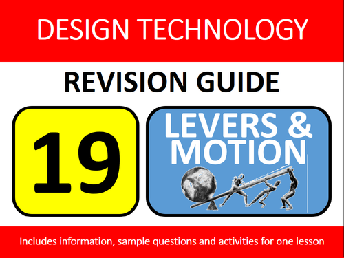 GCSE Design Resistant Materials Revision Lesson #19: Levers and 4 Types of Motion Study Guide