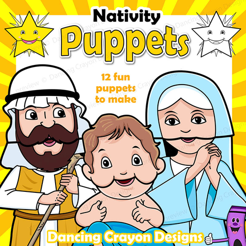 Christmas Craft Activity Holiday Printable Paper Bag Nativity Puppets Teaching Resources