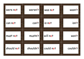 Contractions flashcards | Teaching Resources