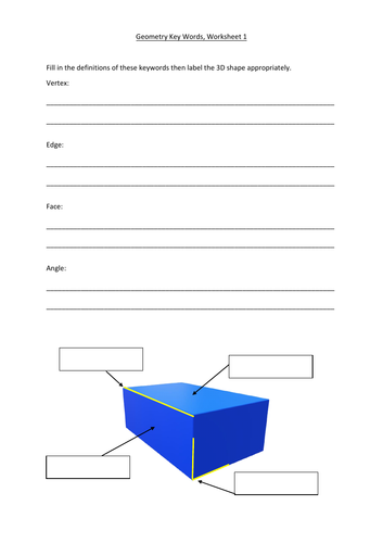 Geometry Keywords, Worksheet 1