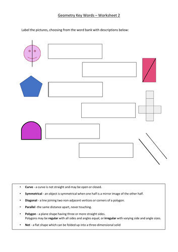 Geometry Keywords Worksheet 2