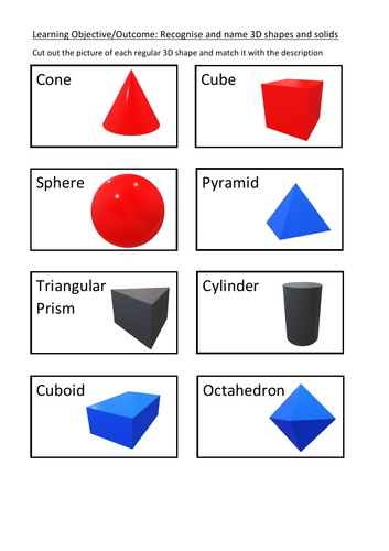 3D shape sorting activity