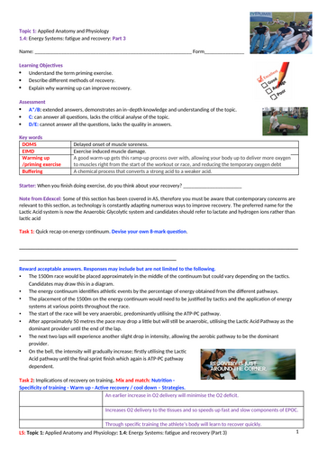 A-Level PE EDEXCEL (spec 2016) 1.4. Energy Systems: Part 3