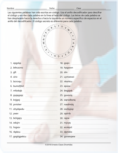 Advice Modals Decoder Ring Spanish Worksheet | Teaching Resources