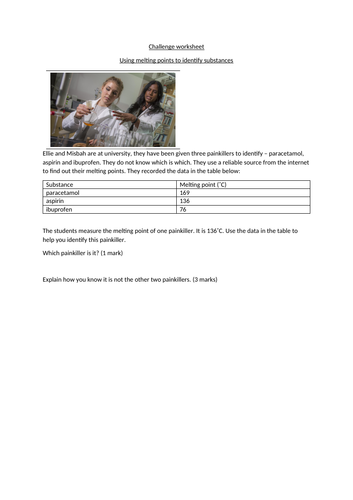 Melting and freezing.  Activate 1 unit 3 lesson 5.1.3 AQA KS3 suitable for non specialists