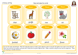 Nouns and adjectives mix and match game | Teaching Resources