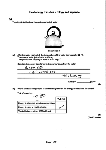 Gcse Physics Revision Heat Energy Transfers Teaching Resources 1428