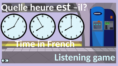 Time in French.  Quelle heure est-il? Game.