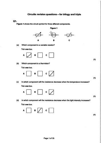 GCSE Physics Revision - Electricity and circuits