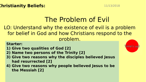 AQA GCSE RE RS - Christianity Beliefs - L9 Problem of Evil