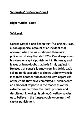 george orwell a collection of critical essays