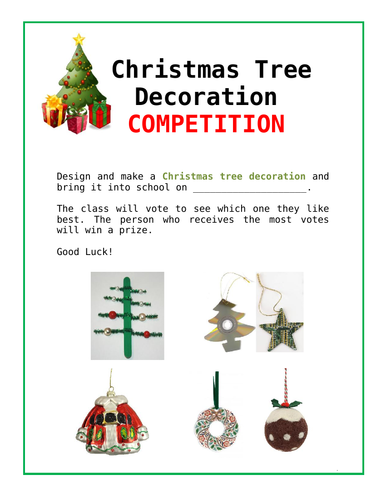 Christmas Tree Decoration Competition!