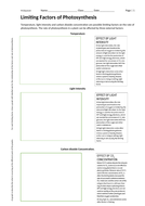 Limiting Factors of Photosynthesis Virtual Practical and ...